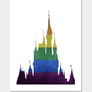 Rainbow Castle Silhouette Posters and Art